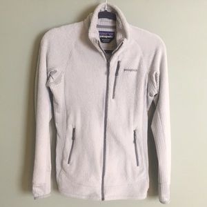 Patagonia Womens soft zip-up thermal, gray, size M
